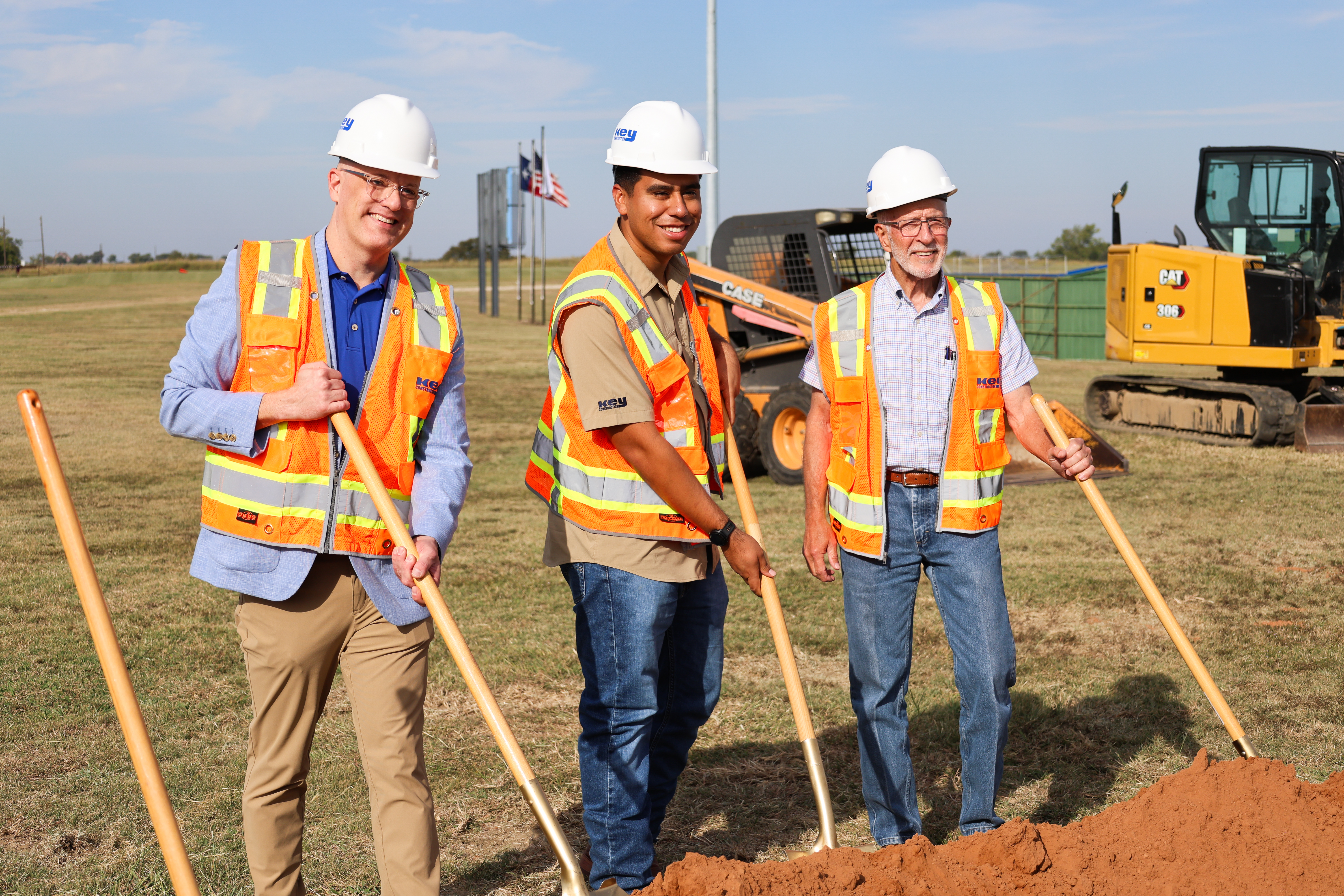 Dr. Brent Wallace, NCTC Chancellor; Carlos Pina, Key Construction; Rick Sims, BYSP Architects
